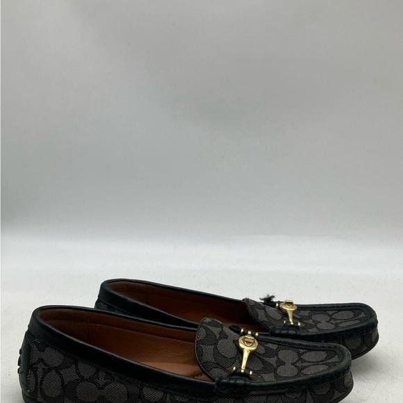 Coach Black Quilted Flats with Gold Accent - Picture 7 of 8